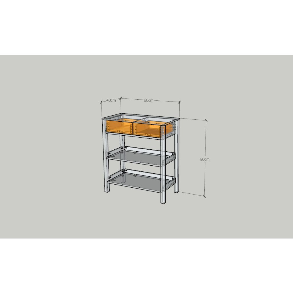 HAPPY FURNITURE , Tủ lưu trữ 2 ngăn kéo - MOKA, THK_252 , 80cm x 40cm x 90cm DxRxC