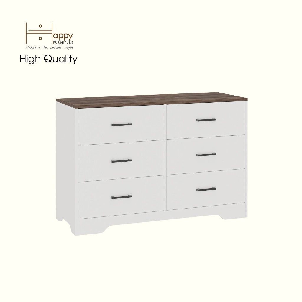 HAPPY FURNITURE , Tủ lưu trữ 6 ngăn kéo - SAFA , THK_325 , 120cm x 45cm x 80cm DxRxC