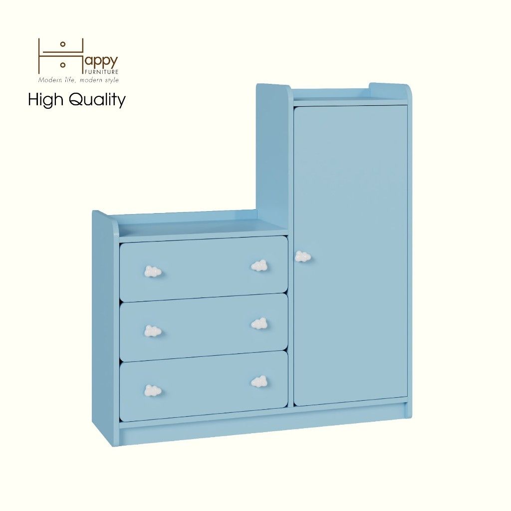 HAPPY FURNITURE , Tủ lưu trữ 3 ngăn kéo cho trẻ em - KID , THK_166 , 100cm x 32cm x 110cm