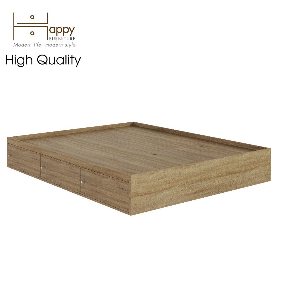 HAPPY FURNITURE , Giường ngủ 3 cánh cửa mở không đầu giường - GERY, GNG_048 GNG_049 GNG_050 GNG_051 , 203x30cm