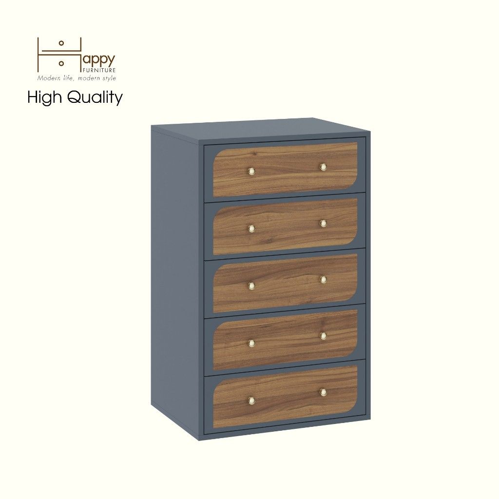 HAPPY FURNITURE , Tủ đựng đồ 5 ngăn kéo - BANA , THK_122 , 60cm x 45cm x 94cm