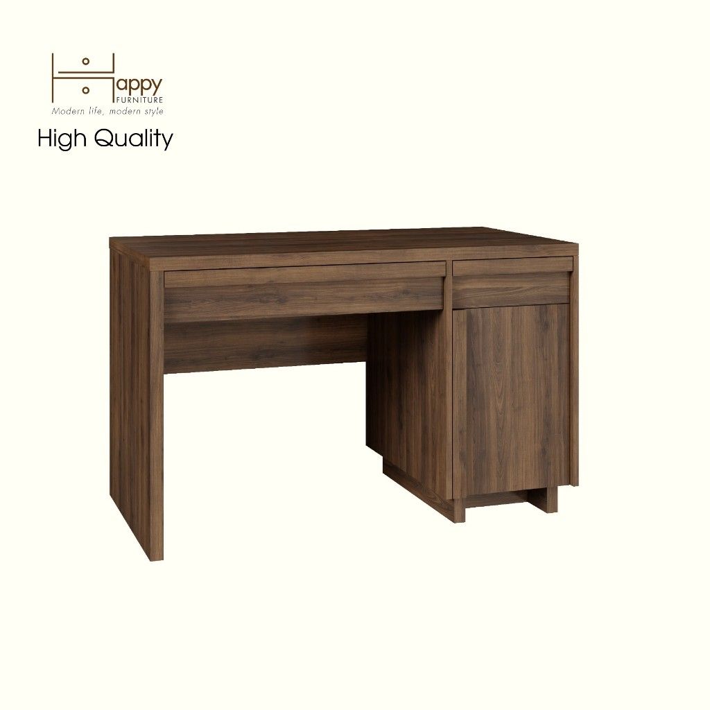 HAPPY FURNITURE , Bàn làm việc 2 ngăn kéo 1 cửa mở - MAVIS , BAN_080 , 120cm x 59cm x 75cm