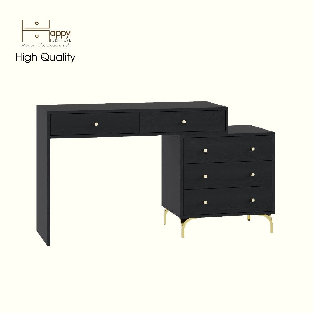 HAPPY FURNITURE ,Bàn làm việc 5 ngăn kéo - HAPPI, BAN_140 , 110cm x 45cm x 78cm DxRxC