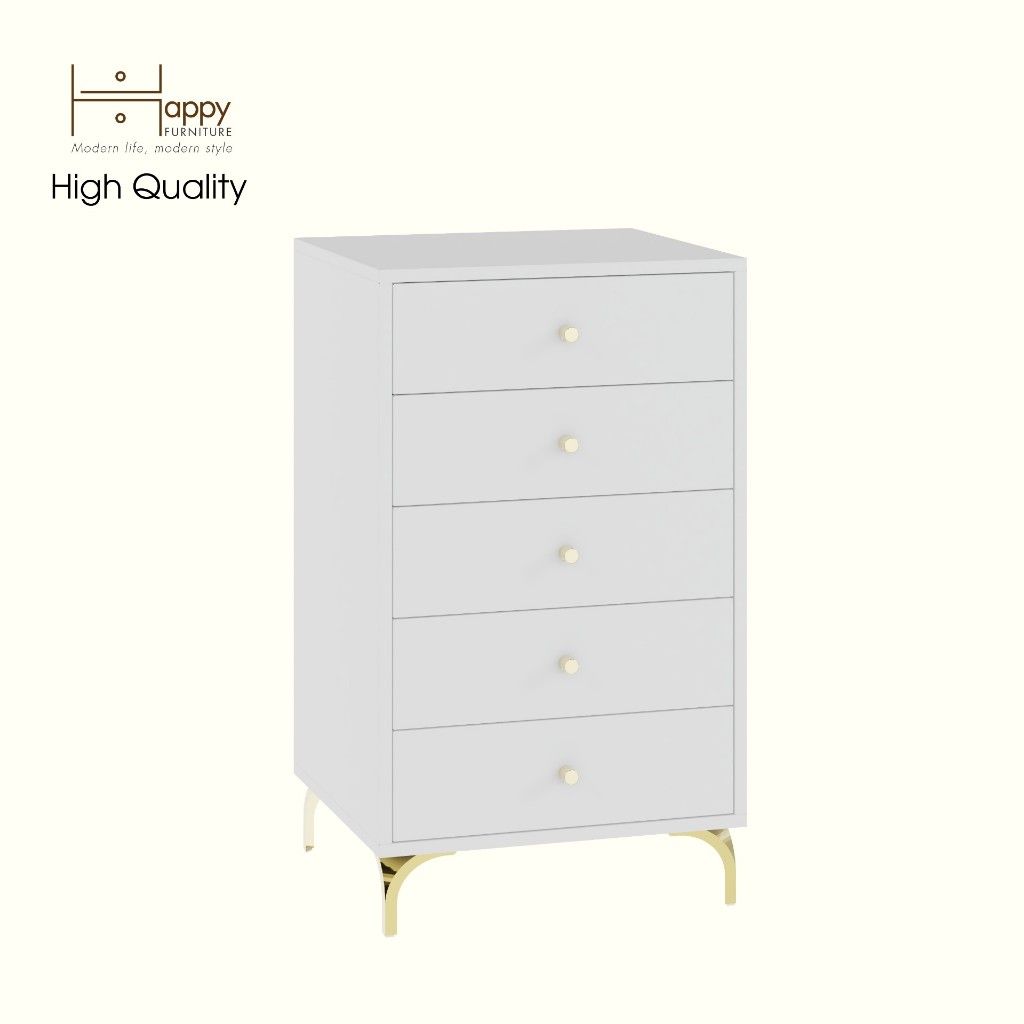 HAPPY FURNITURE , Tủ lưu trữ 5 ngăn kéo - HAPPI, THK_270 , 50cm x 45cm x 87cm DxRxC