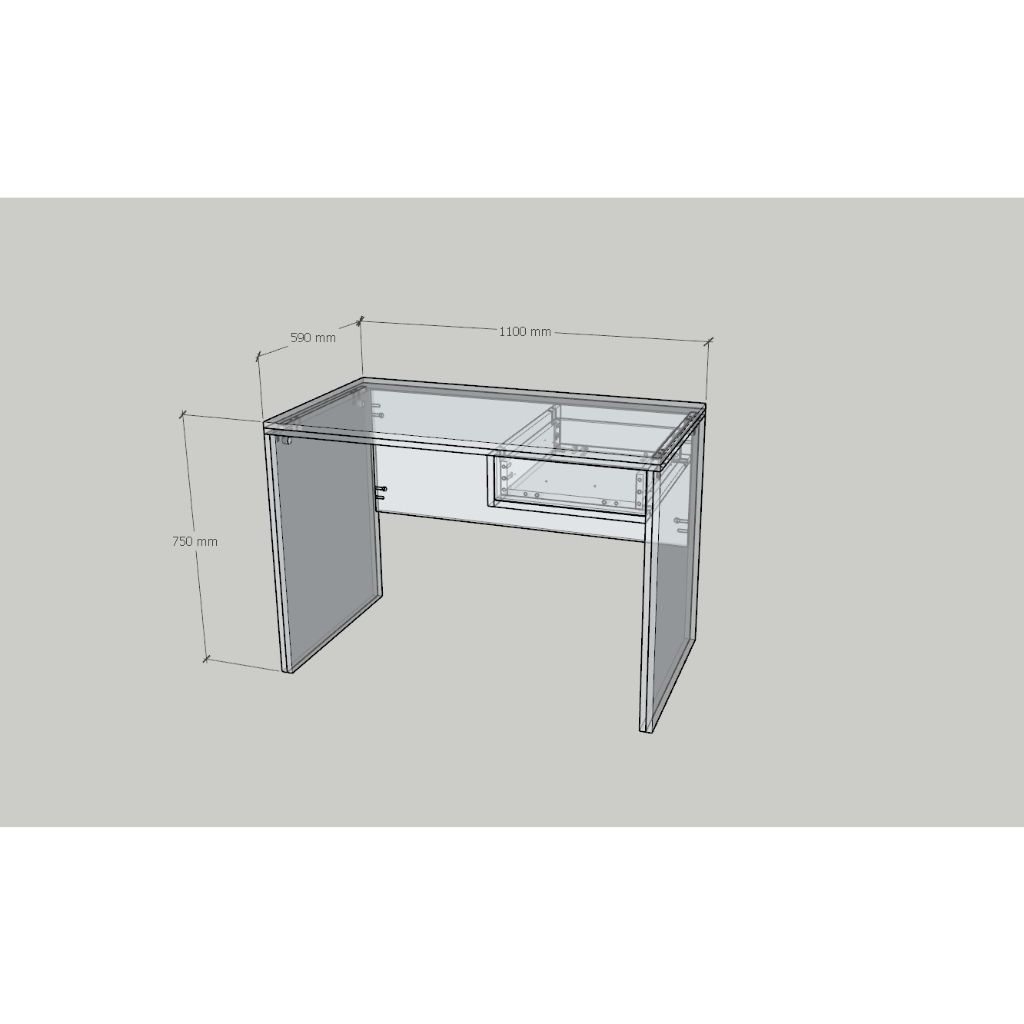 HAPPY FURNITURE , HEINEE - Bàn trang điểm 1 ngăn kéo, BAN_128 , 110cm x 59cm x 75cm DxRxC, sản phẩm phổ thông