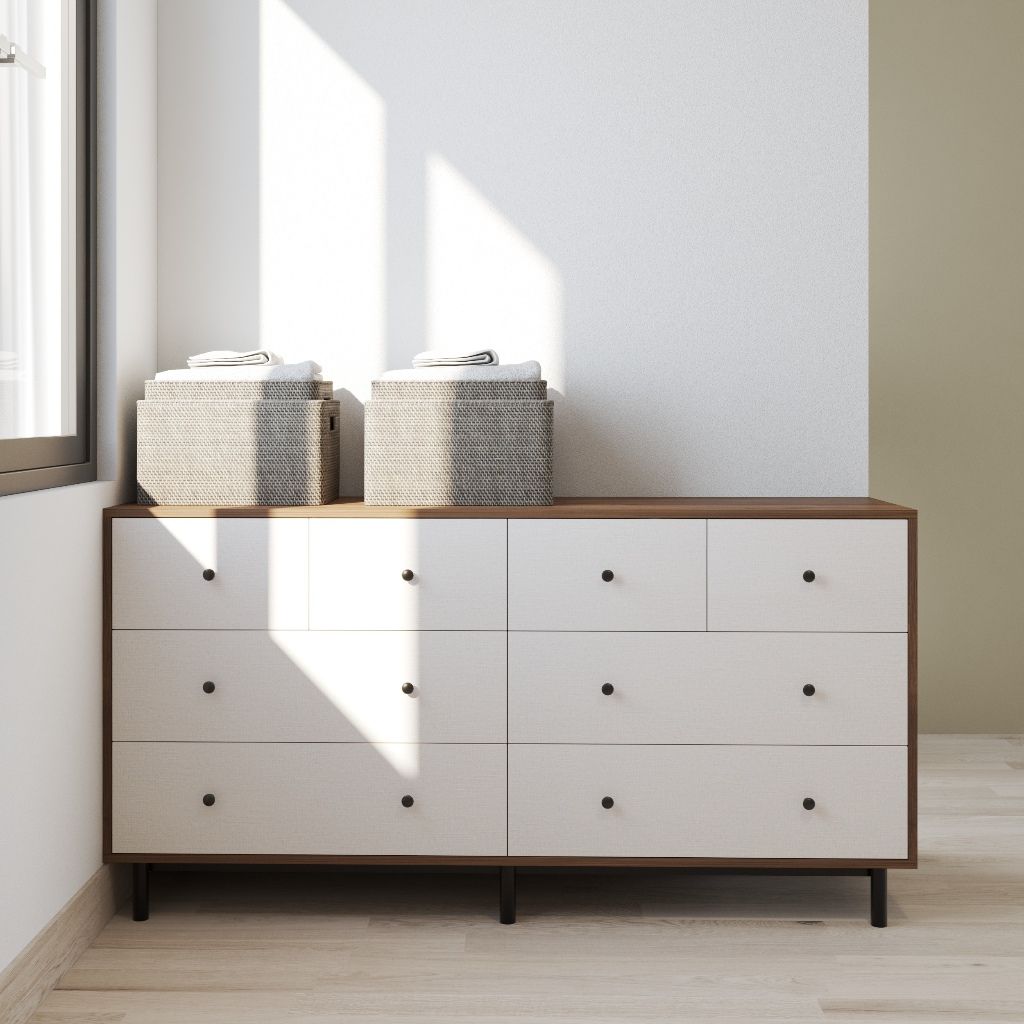 HAPPY FURNITURE , Tủ lưu trữ 8 ngăn kéo - LIVIK, THK_276 , 160cm x 40cm x 82cm DxRxC