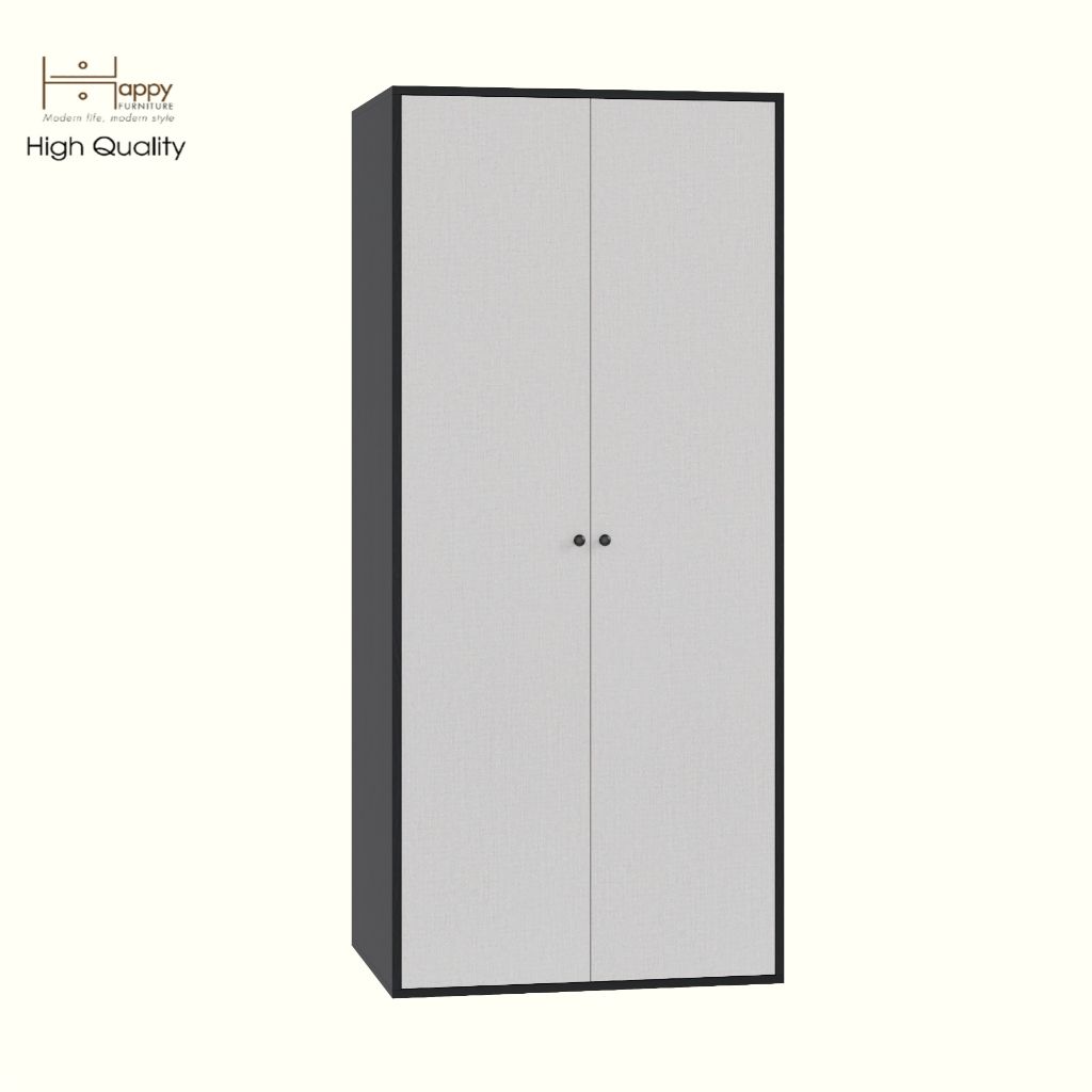 HAPPY FURNITURE , Tủ quần áo 2 cửa mở - LIVIK, TCM_235 , 80cm x 59cm x 180cm DxRxC