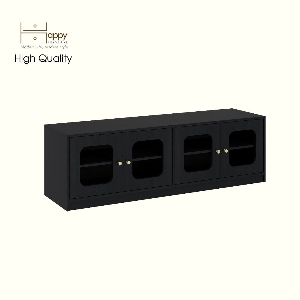 HAPPY FURNITURE , Kệ TV 4 cửa kính - NOAH , KTV_109 , 160cm x 45cm x 50cm DxRxC