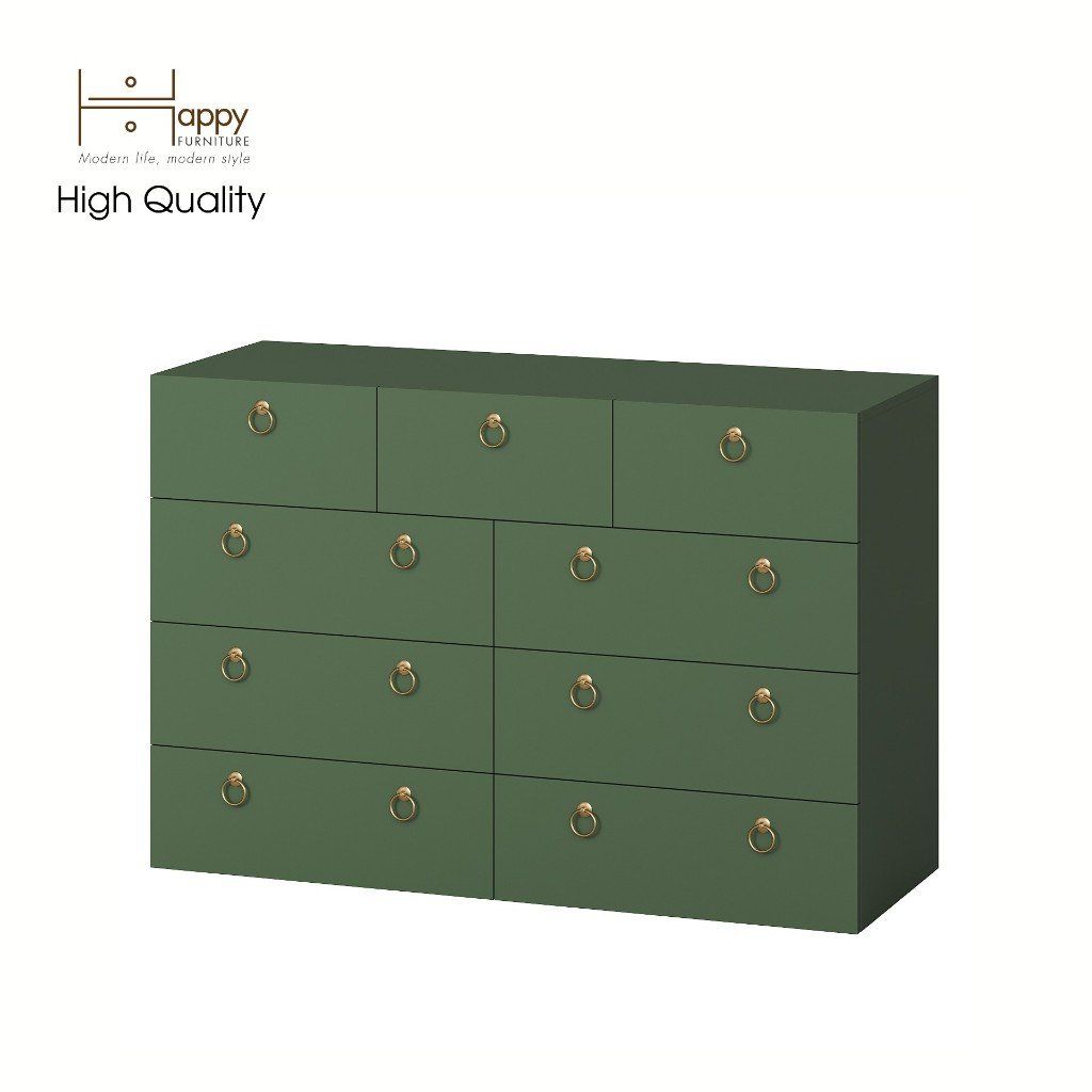HAPPY FURNITURE , Tủ đựng đồ 9 ngăn kéo - WESLEY , THK_045 , 120cm x 45cm x 80cm
