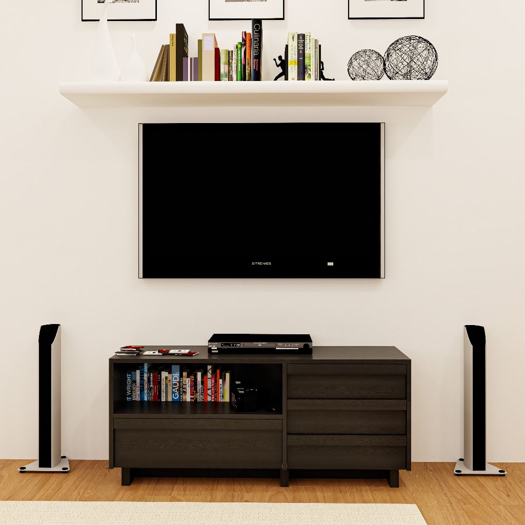 HAPPY FURNITURE , Kệ TV 4 hộc kéo - MAVIS , KTV_041 , 120cm x 40cm x 52cm