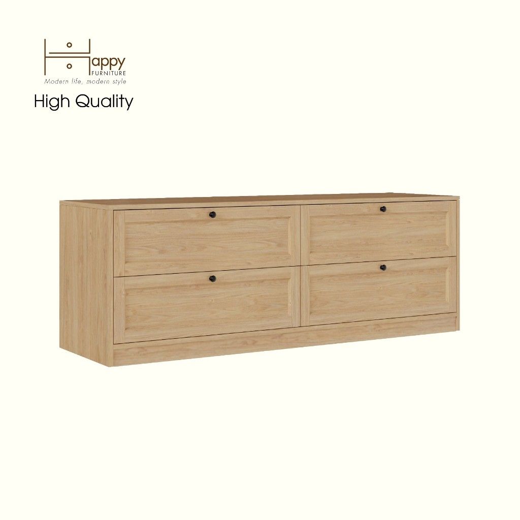 HAPPY FURNITURE , MATTA - Tủ lưu trữ 4 ngăn kéo, THK_224 , 160cm x 45cm x 56cm DxRxC