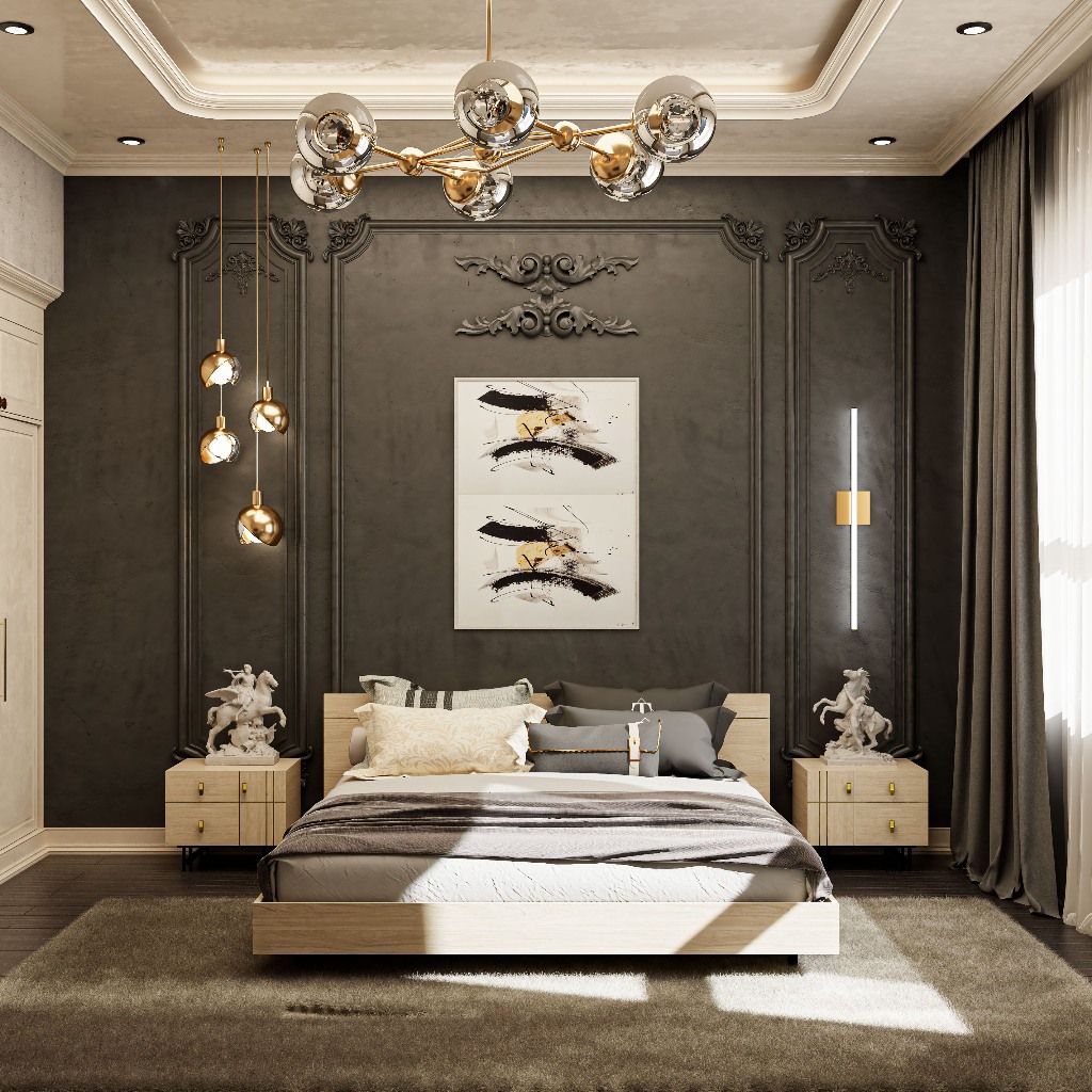 HAPPY FURNITURE , gỗ tự nhiên - giường ngủ chân sắt - JOCASTA , GNG_166 GNG_167 GNG_168 GNG_169 , 204cmx28cm