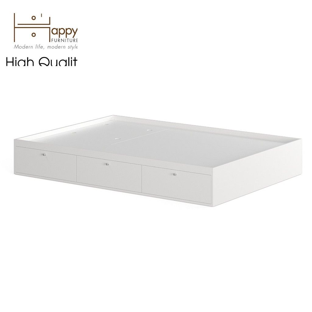 HAPPY FURNITURE , Giường ngủ 3 cánh cửa mở không đầu giường - GERY, GNG_048 GNG_049 GNG_050 GNG_051 , 203x30cm