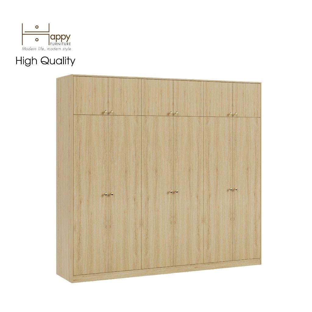 HAPPY FURNITURE , Tủ quần áo 2m4x2m2 - ELEGANT , TCM_044 , 240cm x 54cm x 220cm