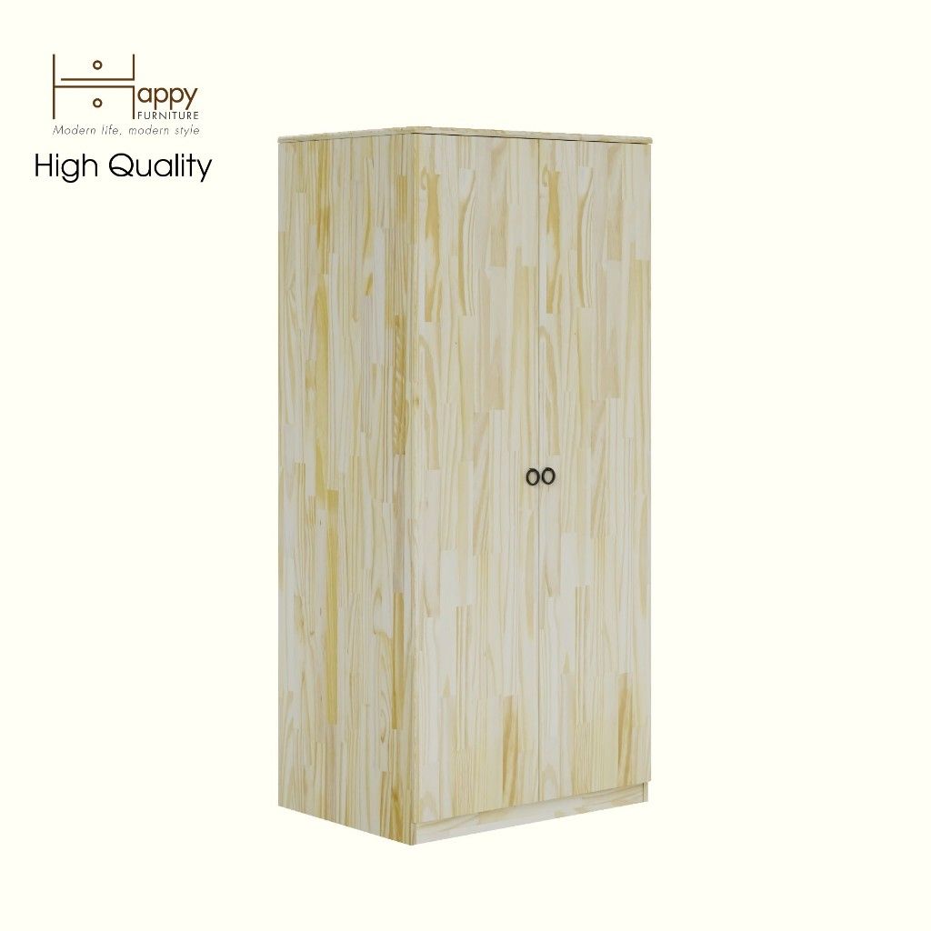 HAPPY FURNITURE , Gỗ tự nhiên , Tủ quần áo 2 cửa mở - YANNA , TCM_195 , 80cm x 59cm x 176cm
