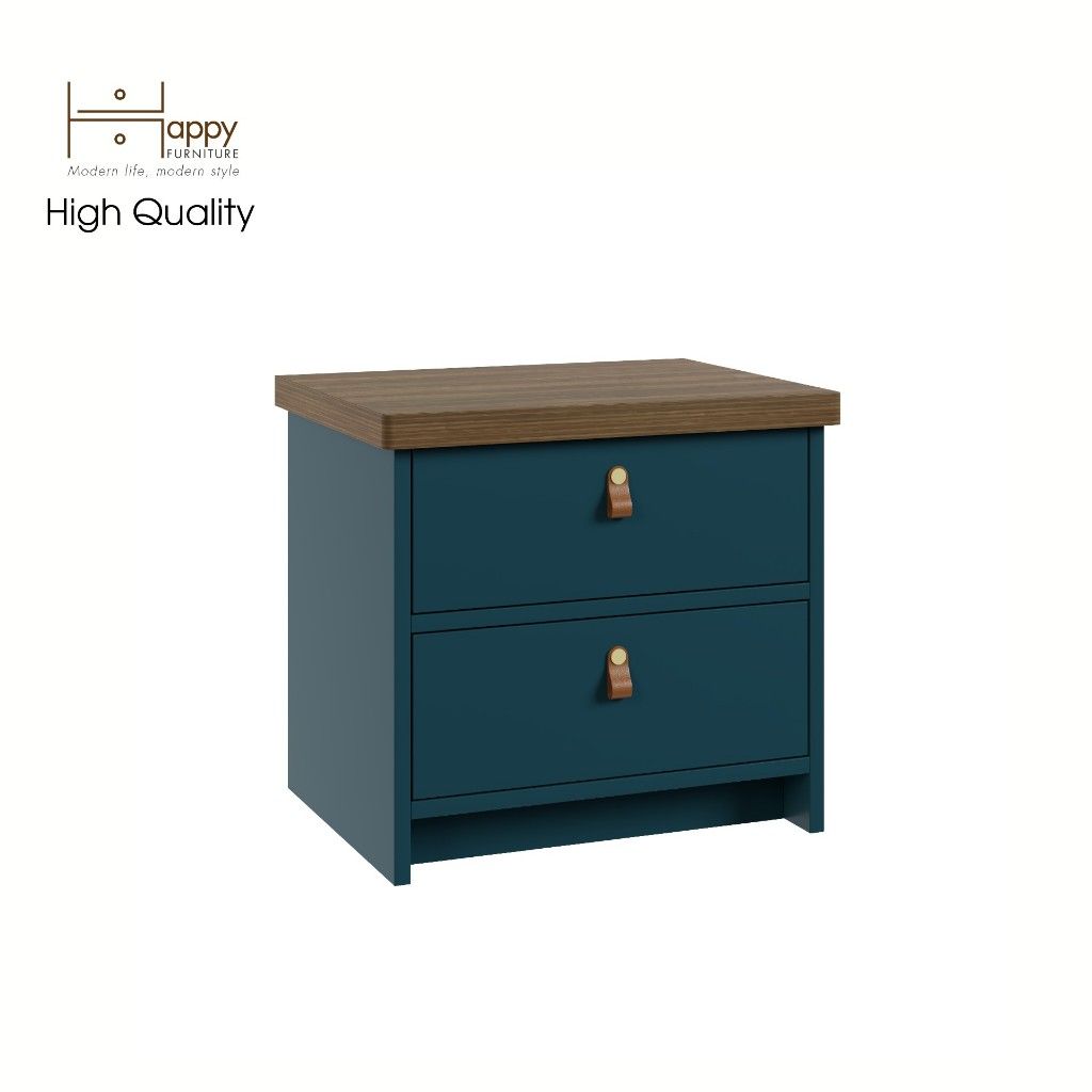 HAPPY FURNITURE , Táp đầu giường 2 ngăn kéo - NOMIA , THK_069 , 50cm x 40cm x 46cm