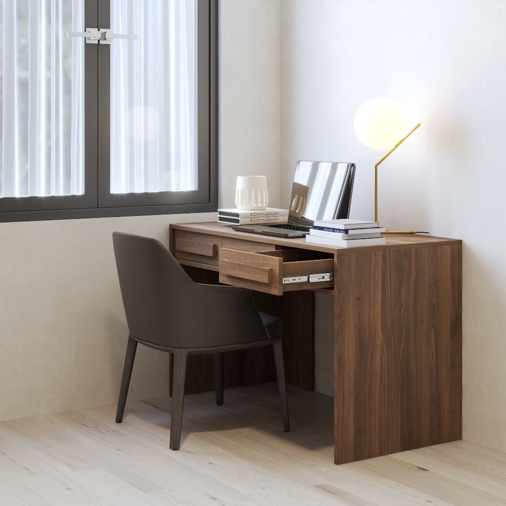 HAPPY FURNITURE , Bàn làm việc 3 ngăn kéo - RUBEL, BAN_135, 120cm x 59cm x 75cm DxRxC