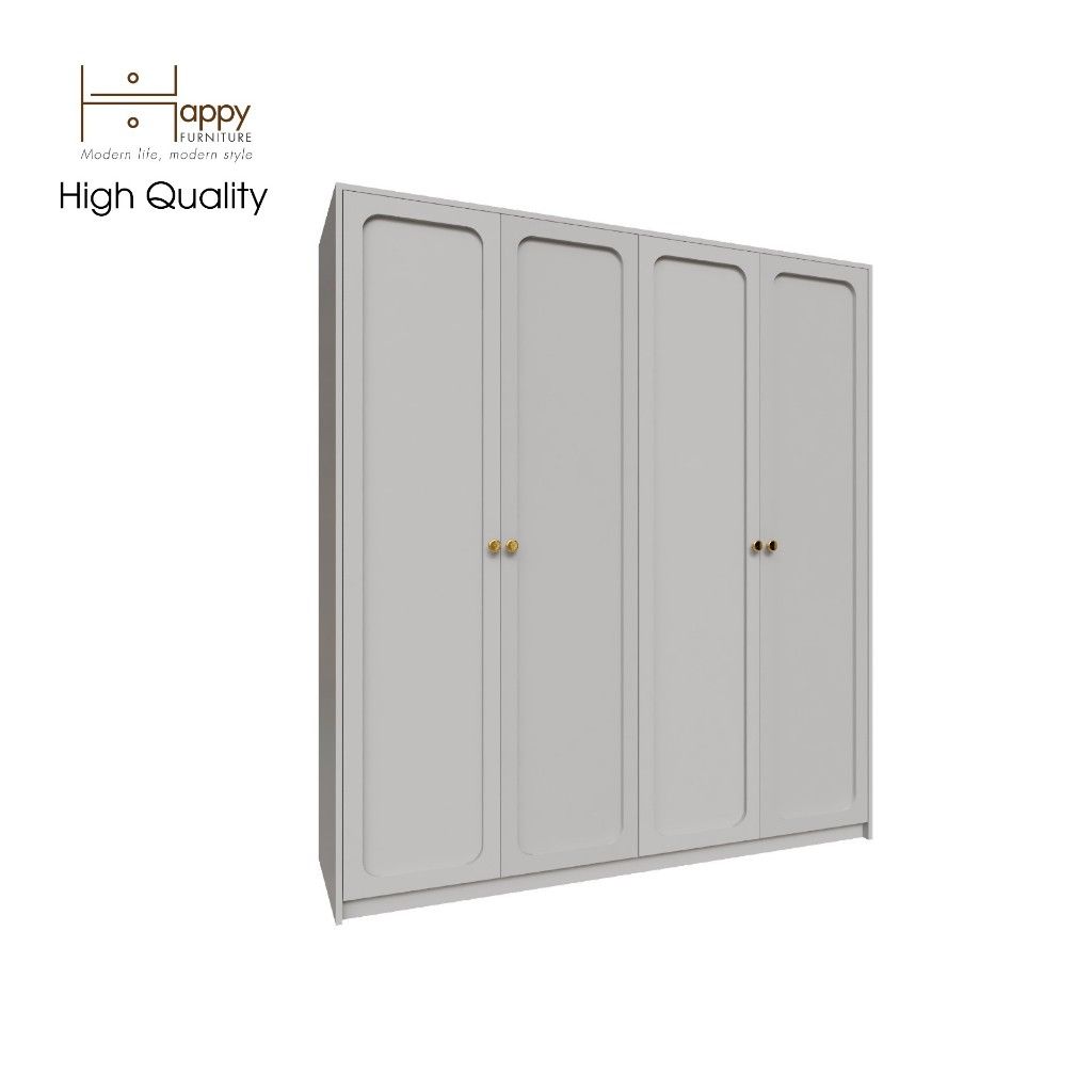 HAPPY FURNITURE , Tủ quần áo 4 cửa mở - ELEGANT , TCM_083 , 180cm x 54cm x 200cm