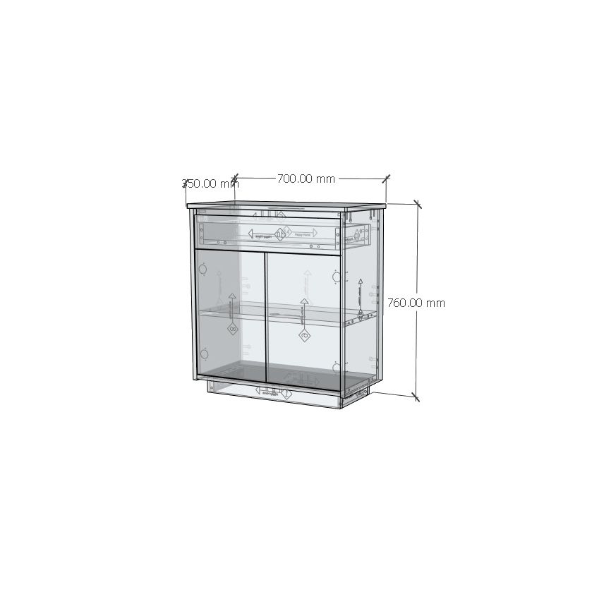 HAPPY FURNITURE , Gỗ tự nhiên , Tủ lưu trữ 2 cửa mở - GALI , TLT_011 , 70cm x 35cm x 76cm