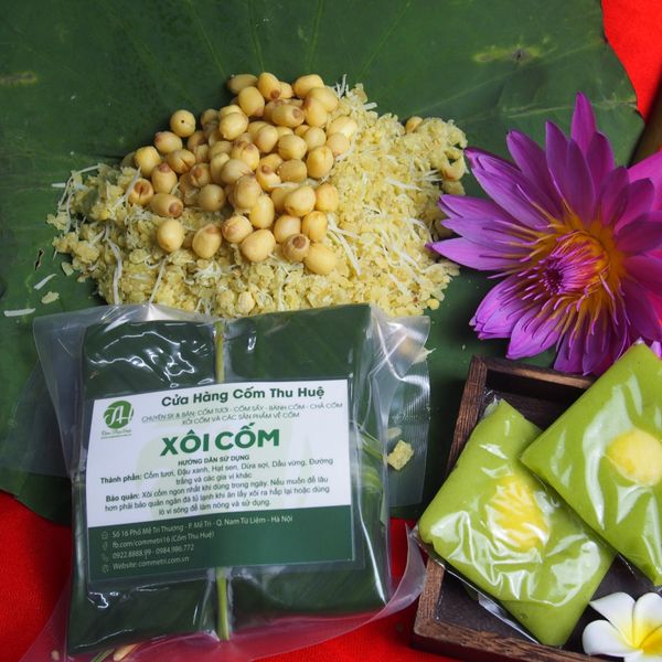 Xôi cốm Cốm Thu Huệ làng cốm Mễ Trì Hà nội