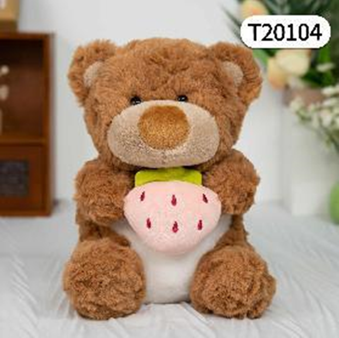 Thú bông 22cm Gấu nâu ôm dâu tây - T20104