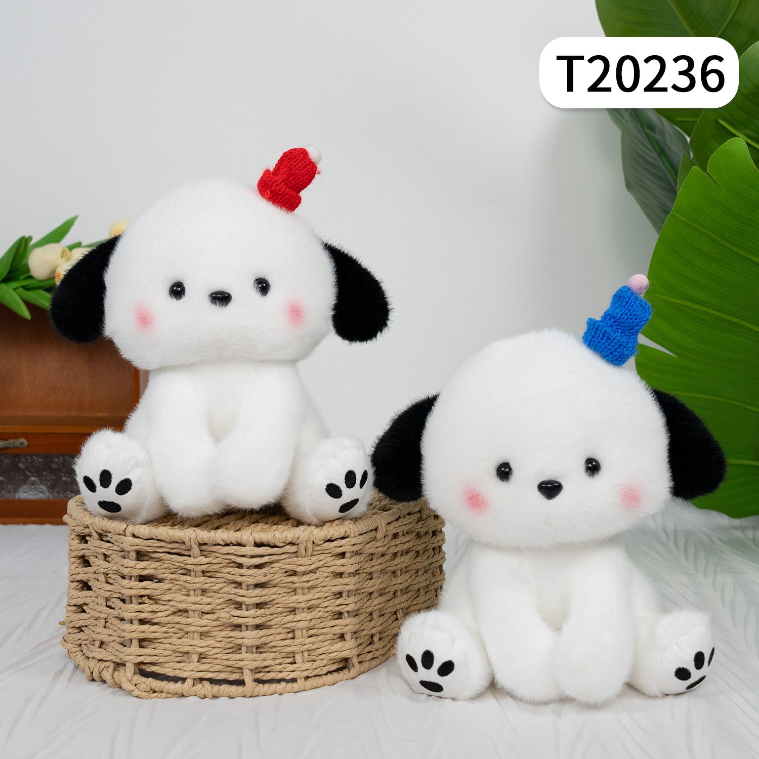 Thú bông 21cm Cún đội mũ len -T20236