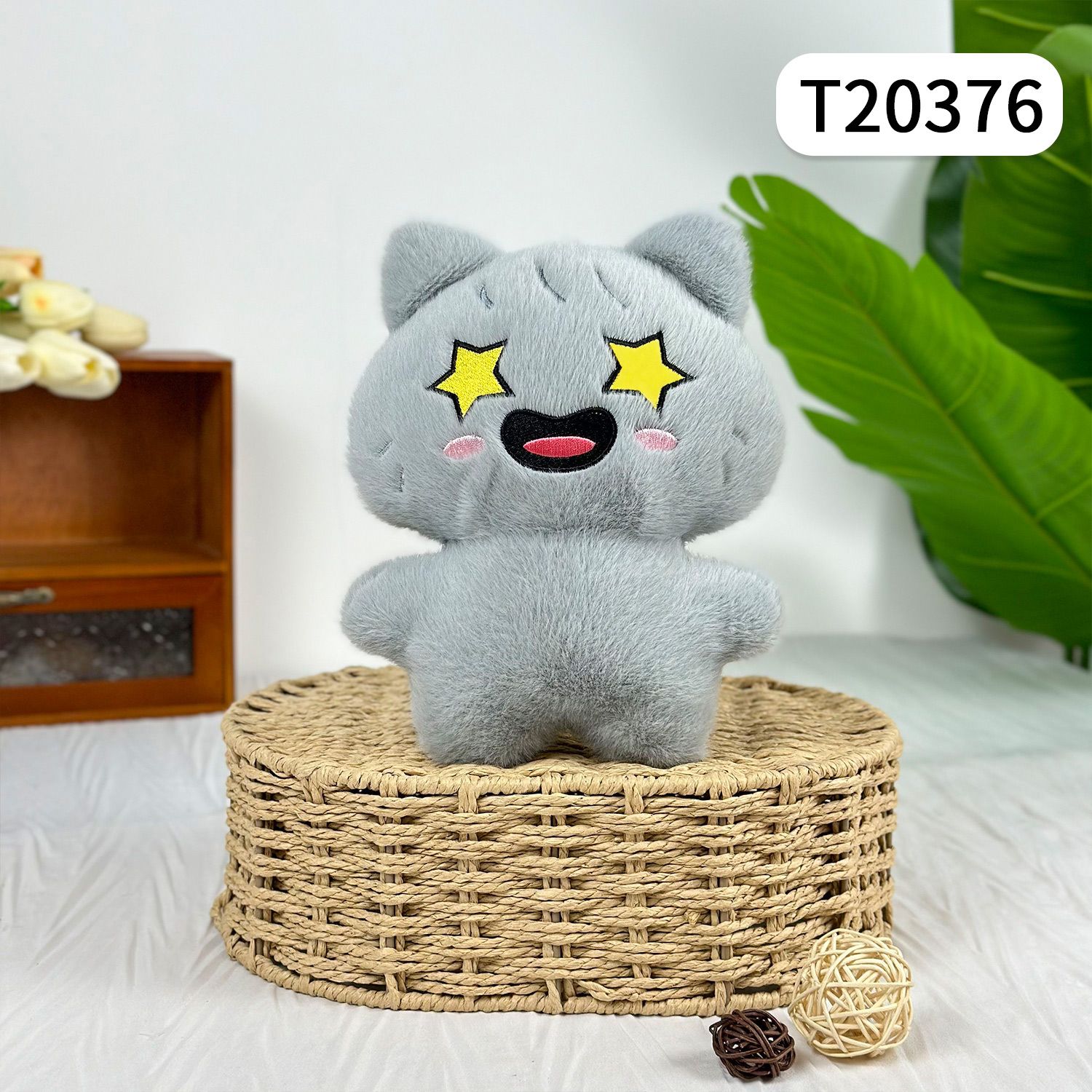 Thú bông 21cm Mèo xám hăm hở - T20376