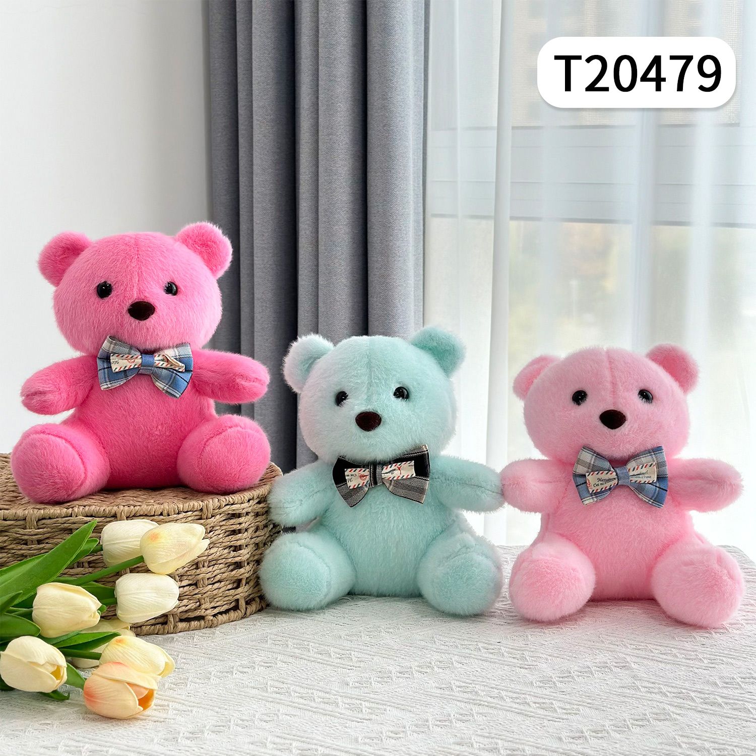 Thú bông 21cm Gấu đeo nơ -T20479