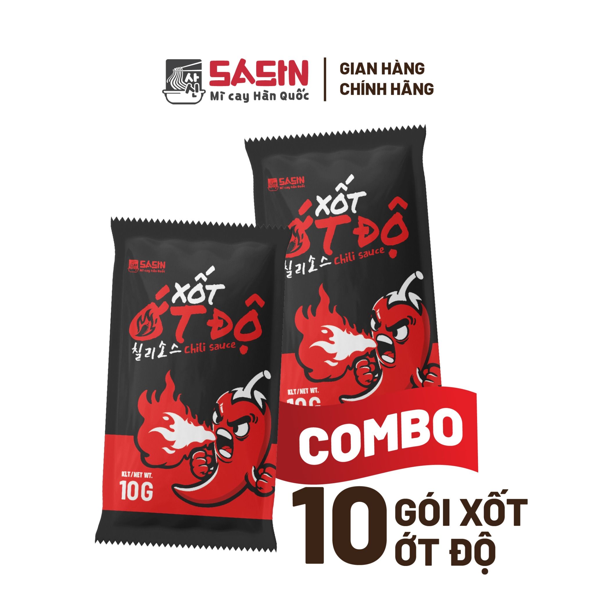 Combo 10 gói Xốt ớt độ 10g bùng vị cay đậm đà hương vị