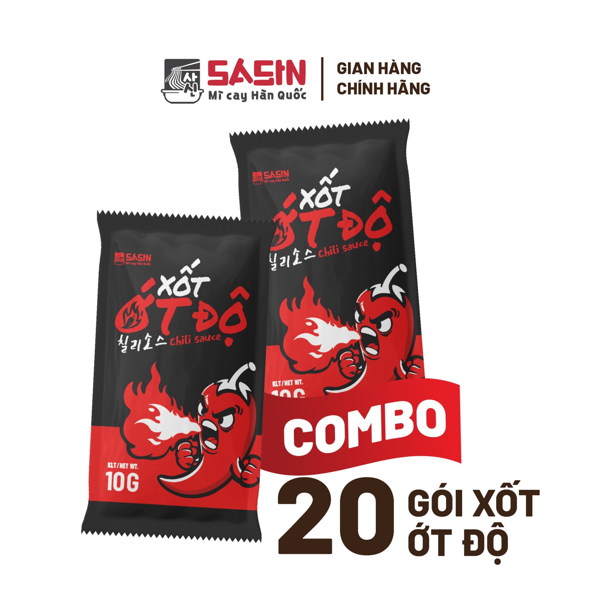 Combo 20 gói Xốt ớt độ 10g bùng vị cay đậm đà hương vị