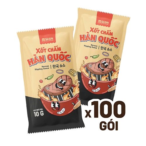 Xốt chấm Hàn Quốc đóng gói Sasin 10g siêu tiện lợi (01 túi gồm 100 gói)