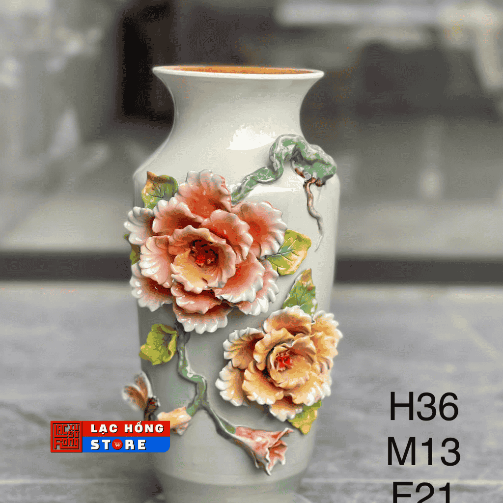 Bình vuốt đắp gốm sứ cao cấp LHCEVN-0495