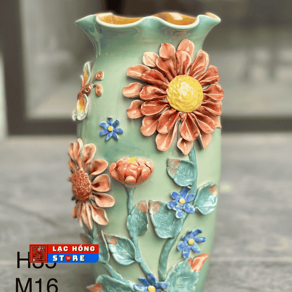 Bình vuốt đắp gốm sứ cao cấp LHCEVN-0492