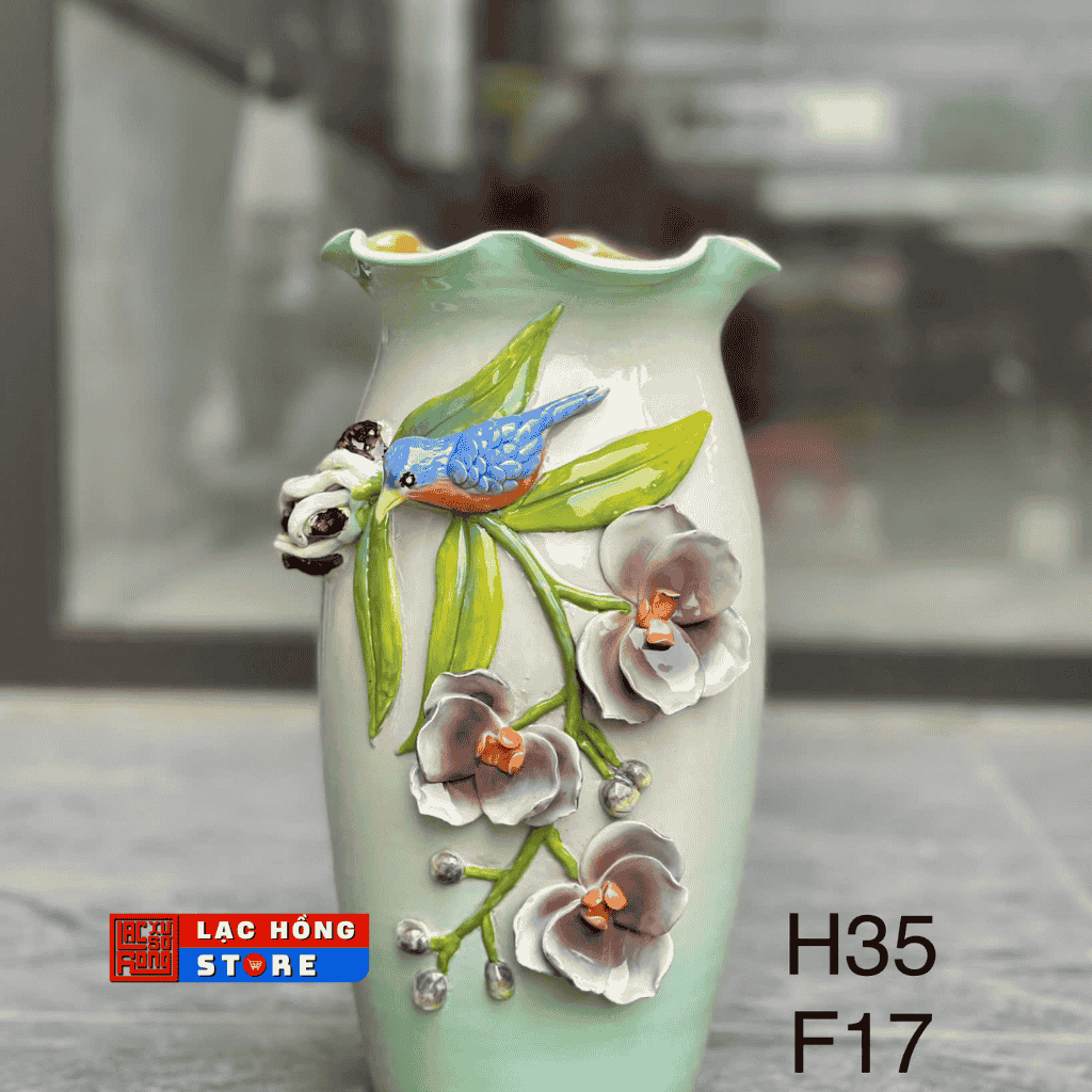 Bình vuốt đắp gốm sứ cao cấp LHCEVN-0489