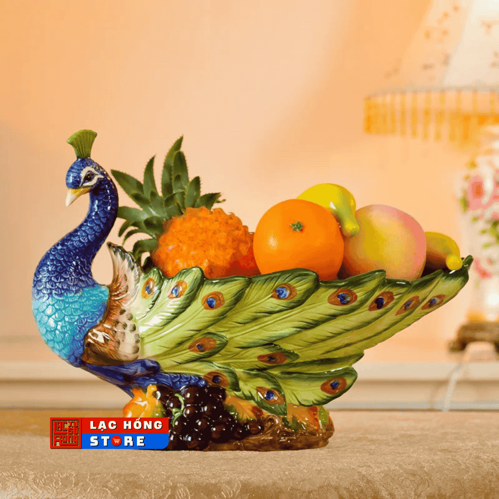 Đĩa bày trái cây con công LHCEVN-0511