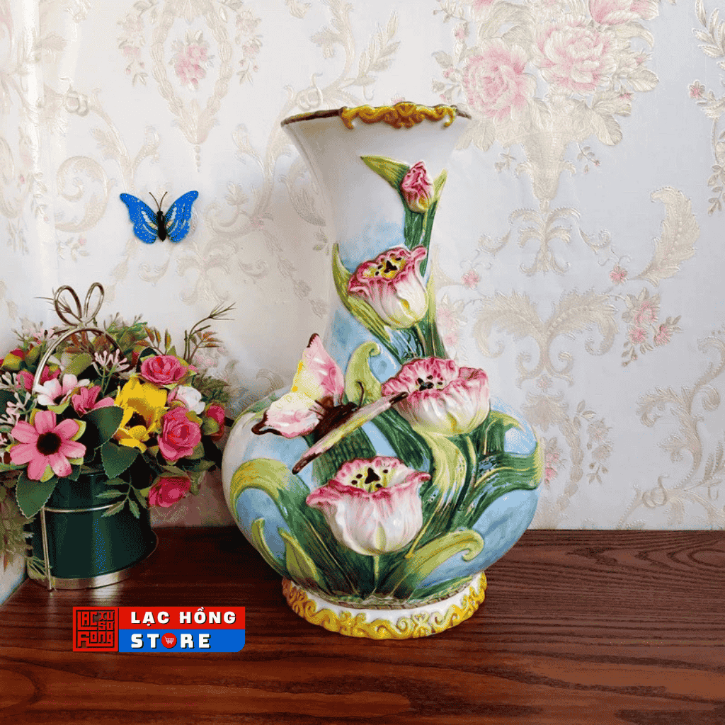 Bình cắm hoa hoa tulip 3D LHCEVN-0512