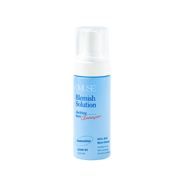 [Quà tặng] Sữa rửa mặt làm sạch kiềm dầu dành cho da mụn dạng bọt OMUSE Blemish Solution Clarifying Foam Cleanser 150ml