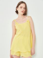 Áo 2 đây đôi có nơ xinh xắn màu vàng