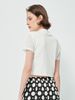 Áo croptop khoét ngực vải lưới màu trắng
