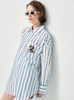 Áo sơmi sọc trắng xanh