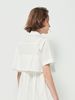 Áo sơ mi croptop tay ngắn màu trắng