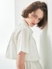 Áo sơ mi croptop tay ngắn màu trắng
