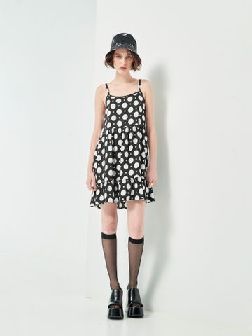 Váy 2 dây màu đen chấm bi