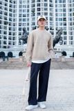 Áo len Cổ Lửng 3 phân nam dệt Jacquard, chất len lông cừu dày dặn, form rộng - 604