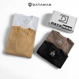 Áo thun nam nữ cổ tròn DATAMAN vải cotton 100% co giãn 4 chiều, in logo ngực