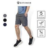 Quần short thể thao nam Ultra Short DATAMAN, co giãn, có khoá kéo năng động, in nổi chữ MAN - QS22-02