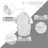 Áo phông nam cổ tròn tay ngắn DATAMAN basic, 100% cotton co giãn 4 chiều, chống nhăn hiệu quả - TCT22-02