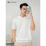 Áo POLO nam ngắn tay cổ chữ V, vải cotton chải kĩ mềm mịn DATAMAN, dệt kim không bai xù - DT22-01