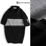 Áo POLO nam cao cấp dệt kim DATAMAN, dáng golf, khuy cổ dạng bấm, chất liệu mềm mại, họa tiết FJ tay áo - ALPL2307