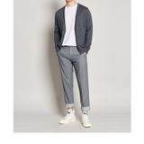 Áo len CARDIGAN nam mỏng DATAMAN, mở khuy, cổ chữ V, đáp da lộn khuỷu tay, chất cotton mềm mịn - DT22-03